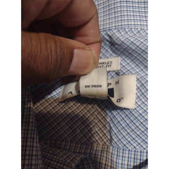 Men's Joseph Abboud No Wrinkles Tailored Fit 16.5-33 (Large L) Blue Dress Shirt - Picture 8 of 10